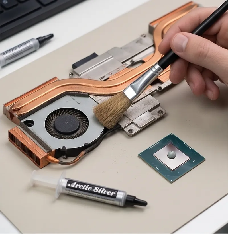 Limpeza térmica interna de notebook com troca de pasta térmica